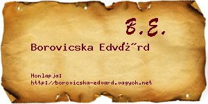 Borovicska Edvárd névjegykártya